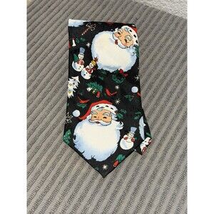Christmas Santa Snowman Special Neck Tie By Hallmark Black